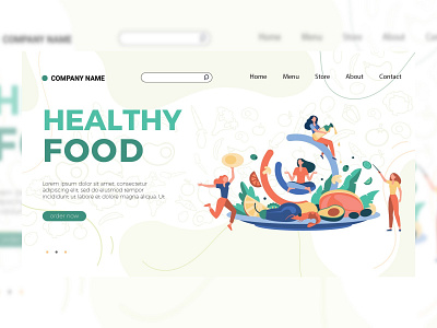 Food Landing Page - Healthy Food Restaurant branding design graphic design landing page ui website
