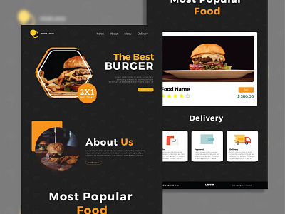 Food Landing Page - Burger Restaurant design graphic design landing page landing page design ui ui design website website design