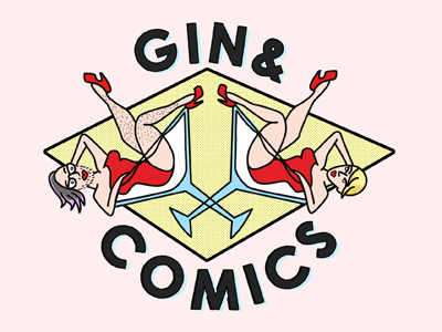 Gin And Comics logo pinup