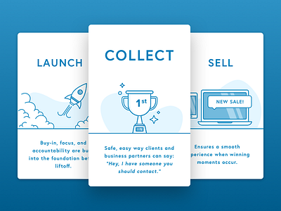 Startup Illustrations cards devices flat icons illustration line rocket trophy
