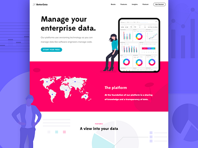 Data web concept branding color concept data flat homepage illustration logo ui ux vector web design website