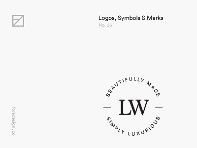 Logos, Symbols & Marks: No. 06 black and white branding identity logo minimal