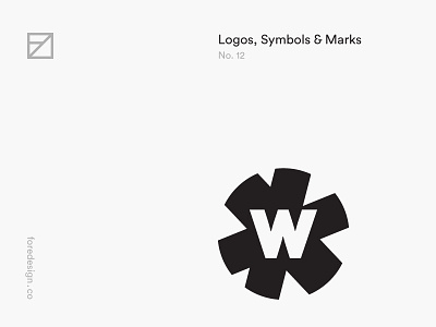 Logos, Symbols & Marks: No. 12 black and white branding identity logo minimal