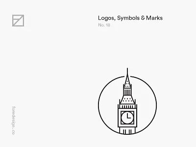 Logos, Symbols & Marks: No. 18 black and white branding geometric identity logo minimal