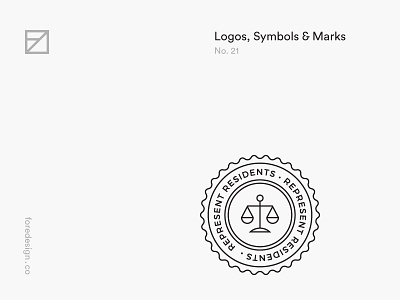 Logos, Symbols & Marks: No. 21 black and white icon logo minimal