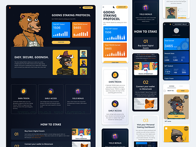 NFT Reward platform blockchain game gob goons of balatroon metamast mobile nft staking token trading uiweb ux