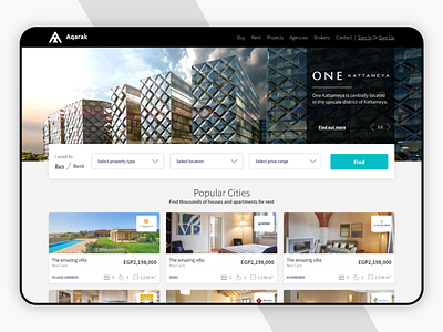 Aqarak adobe xd design realestate ux website website ui design