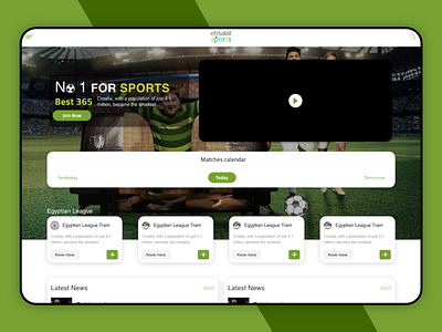 Etisalat Sports adobe xd design score sport website sports ux ui website website ui design