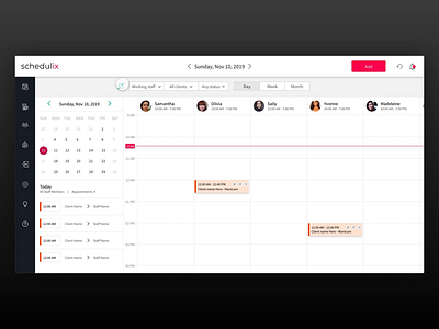 Schedulix admin dashboard admin design adobe xd animated appointment book calendar dashboad design interaction management system prototype ui ux