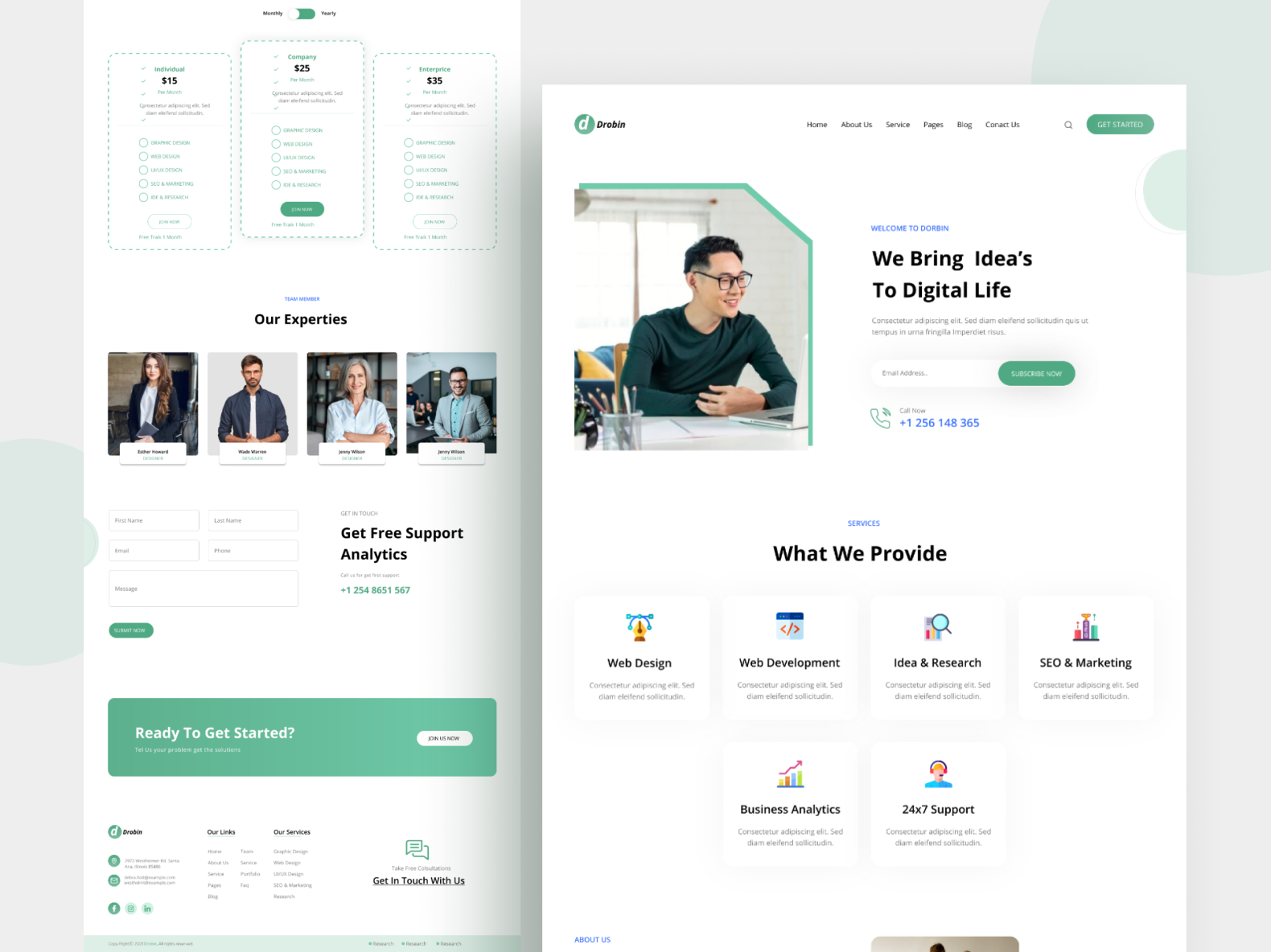 Digital Service Landing Page by Ahmed Sujon on Dribbble