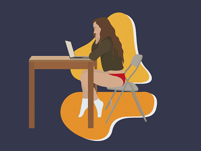 Covid Remote class Outfit design flat illustration illustrator vector