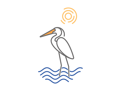 White Heron animals design heron mark symbol