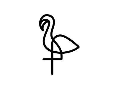 Flamingo animal design flamingo graphic line mark symbol
