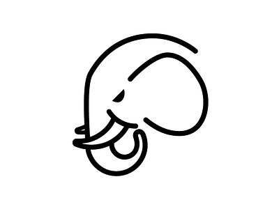 Elephant design elephant logo mark outline symbol