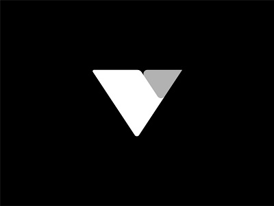 V Exploration black white brand design geometic grey logo mark symbol