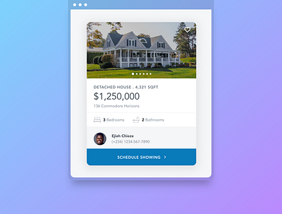 Real estate card design app design graphic design ui ux