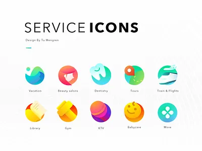 O2O Service Icons app gradiant icon ui