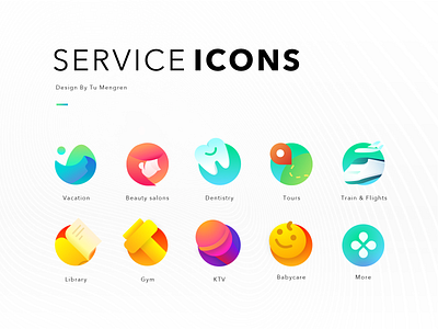 O2O Service Icons app gradiant icon ui