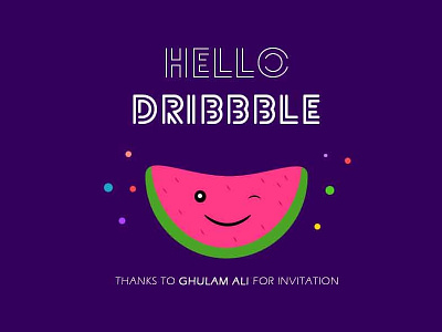 Hello Dribbble! debut dribbble hello smile watermelon