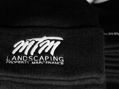 MTM Landscaping — Toques black brand branding disrupt hats landscaping mock up mockup mtm togues white wordmark