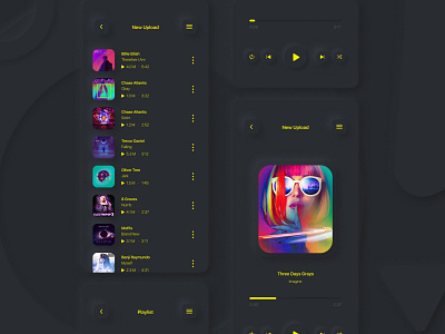 Music Player Mobile Design Concept app design mobile neomorphism typography ui