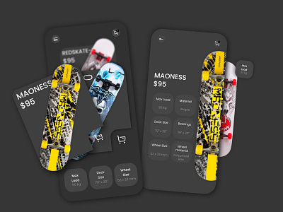 Skateboard store concept app design mobile typography ui