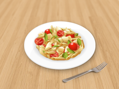 Pasta lunch illustration