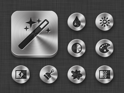 Metal Icons for CSS PhotoEditor app design icon