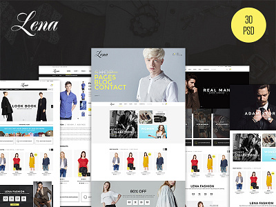 Lena - Fashion eCommerce PSD Template clothing ecommerce creative fashion fashion store psd retail shop online shopping theme unique