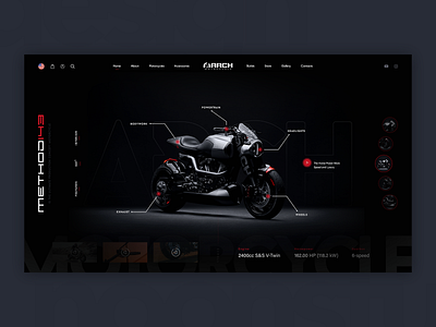 Arch Motorcycle - Design Concept bike bike web concept design digital design graphic design idea interaction design landing page layout motion graphics user experience user interface ux