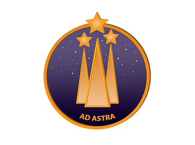 Space Mission "AD ASTRA" flat icon logo vector