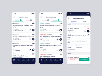 Driver App - Shipment to pickup & delivery