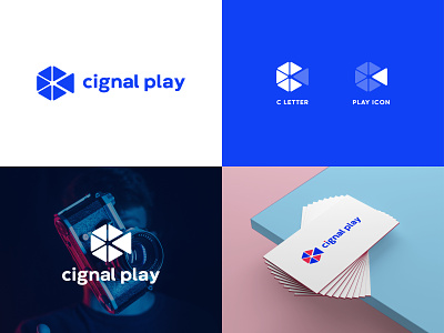 Cignal Play iconic Logo animation branding colorful creative design graphic design icon lettter mark logo logos logotype minimal symbol trendy typography