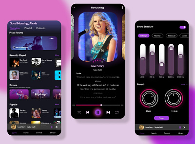Music Streaming app mobile app design music app ui ux design