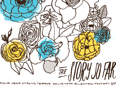 Story So Far flowers gigposter halftones lettering