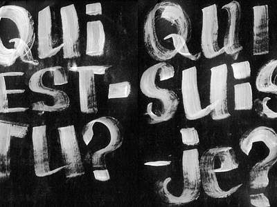 French Pop Words acrylic brush french photocopy typography