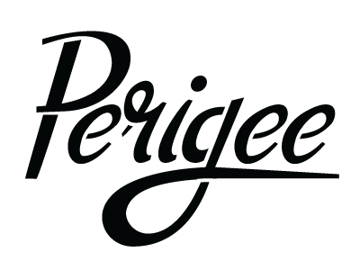 Perigee Lettering calligraphy lettering moon vector