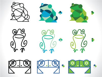 Frogs frog geometric icon linework logo ribbet