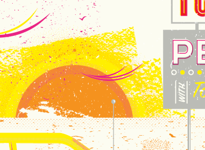 Foster Sun foster the people sun painting brush texture type signage mann center tokyo police club kimbra vintage magenta orange yellow silver