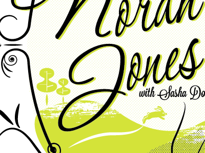 Norah Jones floral mid century norah jones rabbit texture the mann trees vector