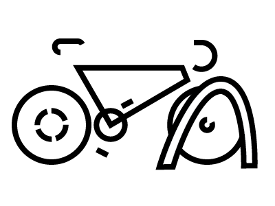 Bike Rack bicycle bike black gears handlebars icon pedals seat white