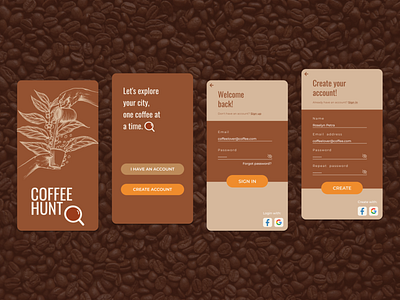 Daily UI #001 - Sign Up app coffee dailyui dailyui 001 dailyuichallenge design home sign in sign up ui ux