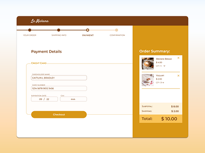 Daily UI #002 - Credit Card Checkout bakery credit card checkout daily ui daily ui 002 dailyui dailyuichallenge design page ui web