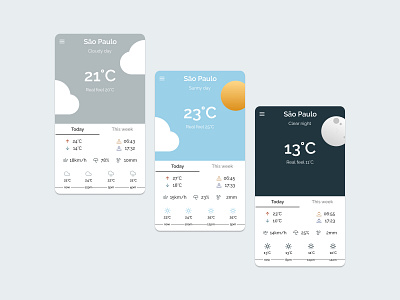 Daily UI #037 - Weather app daily daily ui daily ui 037 daily ui challenge dailyui dailyui 037 dailyuichallenge design ui ux weather weather app weather forecast weather icon