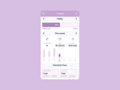 Daily UI #041 - Workout Tracker app daily daily ui daily ui 041 daily ui challenge dailyui dailyui 041 dailyuichallenge design ui ux workout workout app workout tracker workouts yoga yoga app