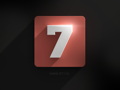 ICT7 mockup 3d flare flat icon ict7 logo shadow