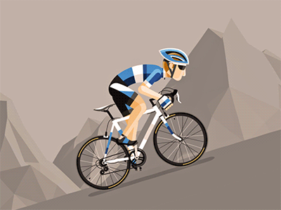 Cyclist 2d animation bike cycle cyclist mountain racing struggling uphill