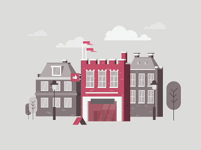 Dutch Shops amsterdam animation dutch flat holland illustration netherlands shops skyline