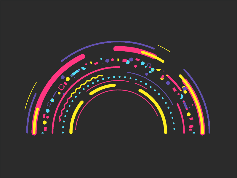 Rainbow abstract animation flat gif illustration loop rain rainbow summer weather