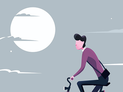 Cyclist Concept 2d animation bike cycle cyclist hipster illustration sky